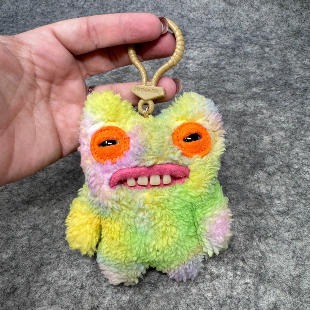 FUGGLER Keyring Plush FUNNY UGLY MONSTER 5" Keychain Munch Pastel Tie Dye